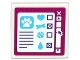Part No: 15210pb024  Name: Road Sign 2 x 2 Square with Open O Clip with Paw Print, Heart, Bone, Tennis Ball and Water Drop on Computer Screen Pattern (Sticker) - Set 41124
