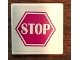 Part No: 15210pb053  Name: Road Sign 2 x 2 Square with Open O Clip with Magenta Stop Sign Pattern (Sticker) - Set 41134