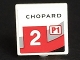 Part No: 15210pb094R  Name: Road Sign 2 x 2 Square with Open O Clip with 'CHOPARD', 'P1' and Number 2 Pattern Model Right Side (Sticker) - Set 75887