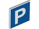 Part No: 15210pb139  Name: Road Sign 2 x 2 Square with Open O Clip with Parking Pattern