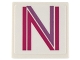 Part No: 15210pb160  Name: Road Sign 2 x 2 Square with Open O Clip with Medium Lavender and Magenta Letter N Pattern (Sticker) - Set 41732