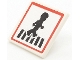 Lego part: Road Sign 2 x 2 Square with Open O Clip with Crosswalk with Minifigure and Red Border Pattern (Sticker) - Set 40347