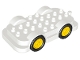 Part No: 15314c01  Name: Duplo Car Base 4 x 8 with Four Black Wheels and Yellow Hubs