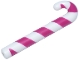 Lego part: Minifigure, Utensil Cane with Molded Magenta Candy Stripe Pattern