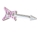 Lot ID: 195944688  Part No: 17356pb04  Name: Minifigure, Utensil Musical Instrument, Guitar Electric 'ML' Type with Dark Pink Tiger Stripes and Silver Strings, Bridge, and Whammy Bar Pattern
