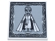 Part No: 1751pb011  Name: Tile 4 x 4 with Portrait of Male Mini Doll with Cape (King Magnifico) on Light Bluish Gray Background with Geometric Mirror Frame Pattern (Sticker) - Set 43224