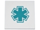 Part No: 1751pb035  Name: Tile 4 x 4 with Dark Turquoise EMT Star of Life Pattern
