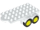 Lot ID: 405764287  Part No: 18523c03  Name: Duplo Trailer Flatbed 4 x 8 with Hook and Four Black Wheels with Neon Yellow Hubs