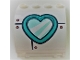 Part No: 18910pb004  Name: Panel 3 x 4 x 3 Curved with Double Clip Hinge with Dark Turquoise Heart Porthole Pattern (Sticker) - Set 41378