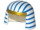 Part No: 18959pb01  Name: Minifigure, Headgear Nemes / Kerchief with Gold Trim and Blue Stripes Pattern