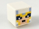 Lot ID: 234214783  Part No: 19729pb026  Name: Minifigure, Head, Modified Cube with Pixelated Light Nougat Face, Black Eyes, and Bright Light Blue and Bright Light Orange Helmet Pattern (Minecraft Skull Arena Player)