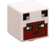 Lot ID: 328151678  Part No: 19729pb044  Name: Minifigure, Head, Modified Cube with Pixelated Reddish Brown Face, Green Eyes, and Black Ears Pattern (Minecraft Panda Skin)