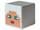 Lot ID: 407662846  Part No: 19729pb068  Name: Minifigure, Head, Modified Cube with Pixelated Nougat Face, Dark Turquoise Eyes and Reddish Brown Mouth Pattern (Minecraft Guardian Warrior)