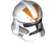 Part No: 2019pb02  Name: Minifigure, Headgear Helmet SW Clone Trooper (Phase 2) with Holes with Black Visor and Orange 212th Attack Battalion Markings Pattern