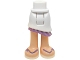 Part No: 20377c00pb01  Name: Mini Doll Hips and Asymmetric Layered Skirt, Medium Lavender Ruffle, Light Nougat Legs and Medium Lavender Sandals Pattern - Thick Hinge