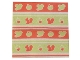 Lot ID: 403706791  Part No: 20409pb02  Name: Duplo, Cloth Blanket 10 x 10 cm with Lime and Coral Stripes, Birds, Apples, Acorns, and Squirrels Pattern