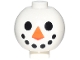 Part No: 20953pb06  Name: Brick, Round 2 x 2 Sphere with Stud / Robot Body with Snowman Face, Black Eyes and Mouth and Orange Nose Pattern