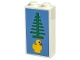 Part No: 22886pb21  Name: Brick 1 x 2 x 3 with Green Tree and Yellow Duckling on Medium Blue Background Pattern (Sticker) - Set 40574
