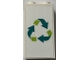 Part No: 22886pb39  Name: Brick 1 x 2 x 3 with Lime and Dark Turquoise Recycling Arrows Pattern (Sticker) - Set 60386