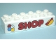 Part No: 2300pb012  Name: Duplo, Brick 2 x 6 with Ice Cream Cone, 'SHOP', and Hot Dog Pattern