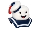 Lot ID: 381337608  Part No: 23192pb01  Name: Minifigure, Head, Modified Marshmallow Man with Hat and Collar with Stay Puft Bibendum Chamallow Pattern