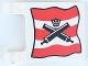 Part No: 2335pb002  Name: Flag 2 x 2 Square with Crossed Cannons over Red Stripes, Black Outline Pattern
