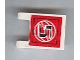 Part No: 2335pb052  Name: Flag 2 x 2 Square with Black Number 5 and White Wire Frame Basketball on Red Background Pattern (Sticker) - Sets 3432 / 3433
