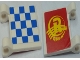 Part No: 2335pb067  Name: Flag 2 x 2 Square with Checkered Blue Pattern and Yellow 'RACER MOTORS' on Red Background Pattern (Stickers) - Set 8161