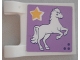Part No: 2335pb169  Name: Flag 2 x 2 Square with Horse and Star on Lavender Background Pattern (Sticker) - Set 41057