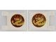 Part No: 2335pb192  Name: Flag 2 x 2 Square with Horizontal Gold Dragon in Dark Red Circle on White Background Pattern on Both Sides (Stickers) - Set 70618