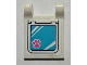 Part No: 2335pb228  Name: Flag 2 x 2 Square with Pet Door/Flap with Dark Pink Paw Print Pattern (Sticker) - Set 41340