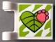 Lot ID: 390662349  Part No: 2335pb246  Name: Flag 2 x 2 Square with Coral Paw Print on Lime Heart Shaped Leaf Pattern (Sticker) - Set 41422
