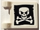 Lego part: Flag 2 x 2 Square with Evil Skull and Crossbones on Black Background Pattern (Jolly Roger) (Sticker) - Set 40346