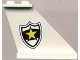 Part No: 2340pb010R  Name: Tail 4 x 1 x 3 with Black and White Police Badge with Yellow Star Pattern Model Right Side (Sticker) - Set 4012