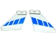 Part No: 2340pb021  Name: Tail 4 x 1 x 3 with Blue Stripes Pattern on Both Sides (Stickers) - Set 8824