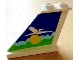 Part No: 2340pb031L  Name: Tail 4 x 1 x 3 with White Airplane over Sun and Clouds Pattern on Left Side (Sticker) - Set 1818