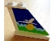 Part No: 2340pb031R  Name: Tail 4 x 1 x 3 with White Airplane over Sun and Clouds Pattern on Right Side (Sticker) - Set 1818