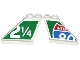 Part No: 2340pb055  Name: Tail 4 x 1 x 3 with Truncated Interstate 80 Sign Pattern on Right and '2 1/4' on Green Background Pattern on Left Side (Stickers) - Set 79120