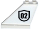Part No: 2340pb059L  Name: Tail 4 x 1 x 3 with Black '02' Badge Outlined Pattern on Left Side (Sticker) - Set 60129