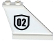 Part No: 2340pb059R  Name: Tail 4 x 1 x 3 with Black '02' Badge Outlined Pattern on Right Side (Sticker) - Set 60129