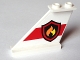 Part No: 2340pb064L  Name: Tail 4 x 1 x 3 with Fire Logo Badge on Red Stripe Pattern Model Left Side (Sticker) - Set 60005