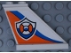 Part No: 2340pb068R  Name: Tail 4 x 1 x 3 with Coast Guard Logo on Orange and Blue Curved Stripes Pattern Model Right Side (Sticker) - Set 60164