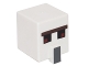 Lot ID: 316937654  Part No: 23766pb001  Name: Minifigure, Head, Modified Cube Tall with Raised Rectangle with Pixelated Dark Brown Unibrow, Red and Black Eyes, and Dark Bluish Gray Nose Pattern (Minecraft Iron Golem)