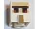 Lot ID: 382024976  Part No: 23766pb004  Name: Minifigure, Head, Modified Cube Tall with Raised Rectangle with Pixelated Dark Brown Unibrow, Red and Black Eyes, and Dark Tan Nose Pattern (Minecraft Iron Golem)