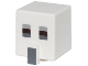 Part No: 23766pb011  Name: Minifigure, Head, Modified Cube Tall with Raised Rectangle with Pixelated Light Bluish Gray, Dark Brown, and Dark Bluish Gray Eyes, and Dark Bluish Gray Nose Pattern (Minecraft Legends Skeleton)