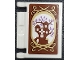 Part No: 24093pb032  Name: Minifigure, Utensil Book Cover with Reddish Brown Treehouse, Medium Lavender Leaves, and Gold Frame Pattern (Sticker) - Set 41196