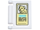 Part No: 24093pb073  Name: Minifigure, Utensil Book Cover with Bright Light Yellow Sign, Hamster / Mouse, Medium Azure Rectangle, and Black Text Pattern (Sticker) - Set 42615