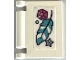 Lego part: Minifigure, Utensil Book Cover with Dark Pink Jewel, Light Aqua Star and Dark Turquoise Feather Pattern (Sticker) - Set 41668