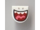 Part No: 24246pb017  Name: Tile, Round 1 x 1 Half Circle Extended with Big Open Mouth, Teeth and Tongue Pattern