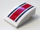 Part No: 24309pb007  Name: Slope, Curved 3 x 2 with Dark Bluish Gray and Red Stripes Pattern (Sticker) - Set 60145
